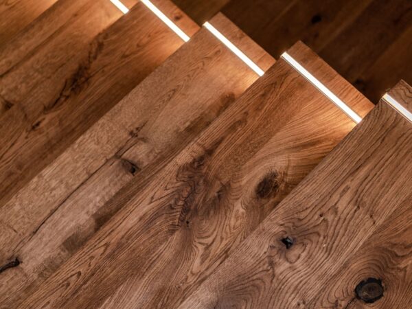 Wooden Stairs with LED Illumination